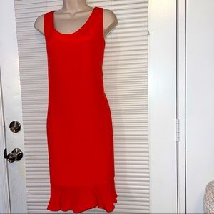 Valerie Stevens 100% Silk Red Fish Tale Dress